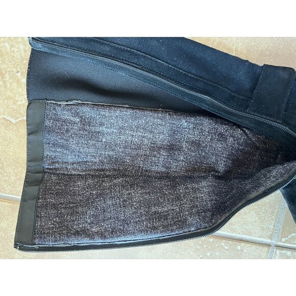 Aquatalia Giada Black Suede Leather Tall Zip Up Riding Boots Women's Size 8.5 - Picture 15 of 16